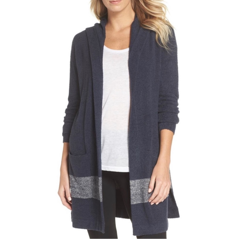 Barefoot Dreams Cozy Chic Coastal Hooded Cardigan